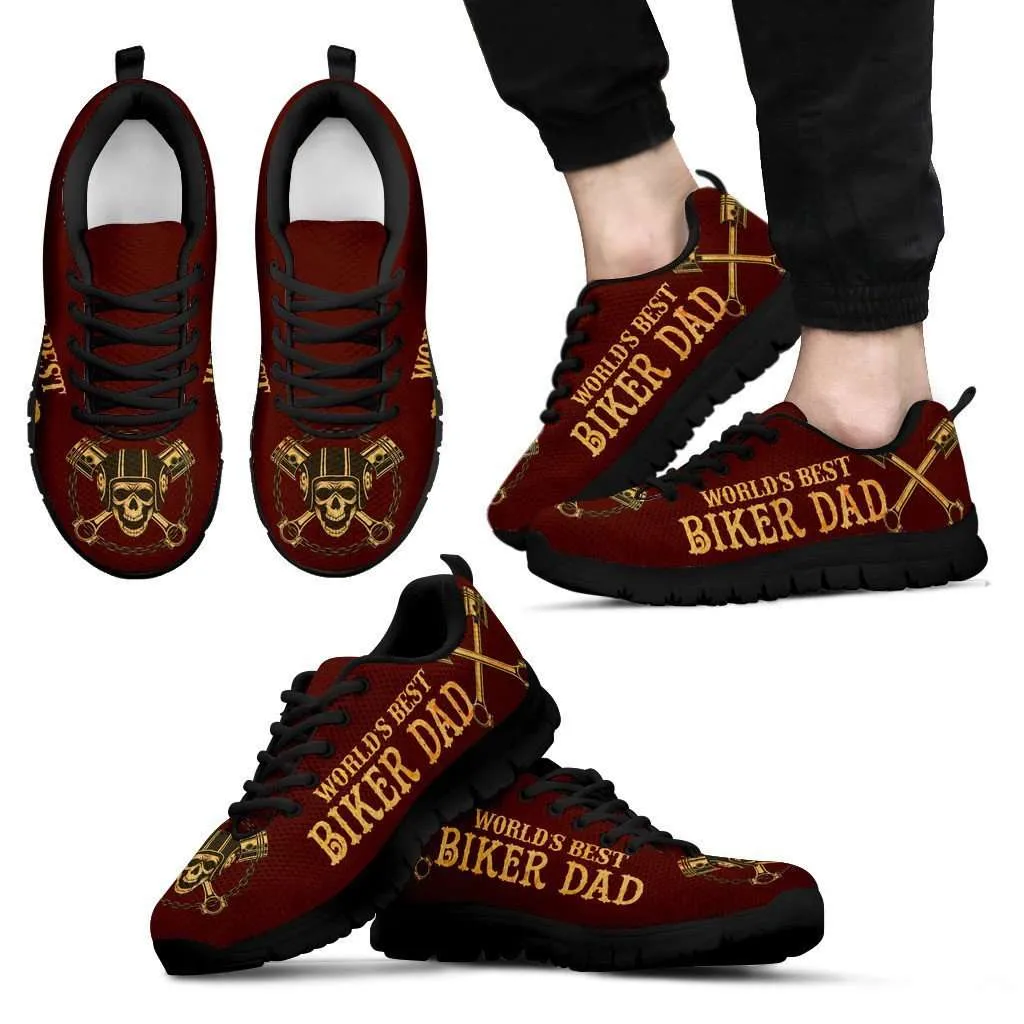 Worlds Best Biker Dad - Men's Running Shoes (D)