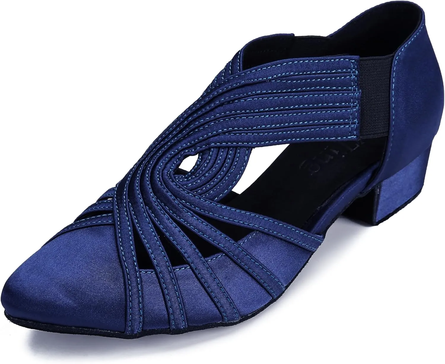 YYTing Women Swing Latin Ballroom Salsa Dance Shoes (Closed Toe, Suede Sole) YT12