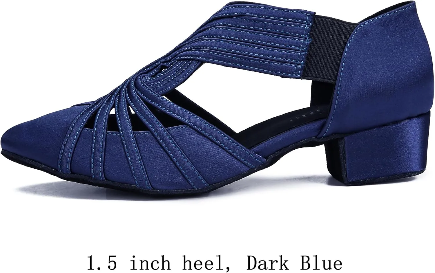 YYTing Women Swing Latin Ballroom Salsa Dance Shoes (Closed Toe, Suede Sole) YT12